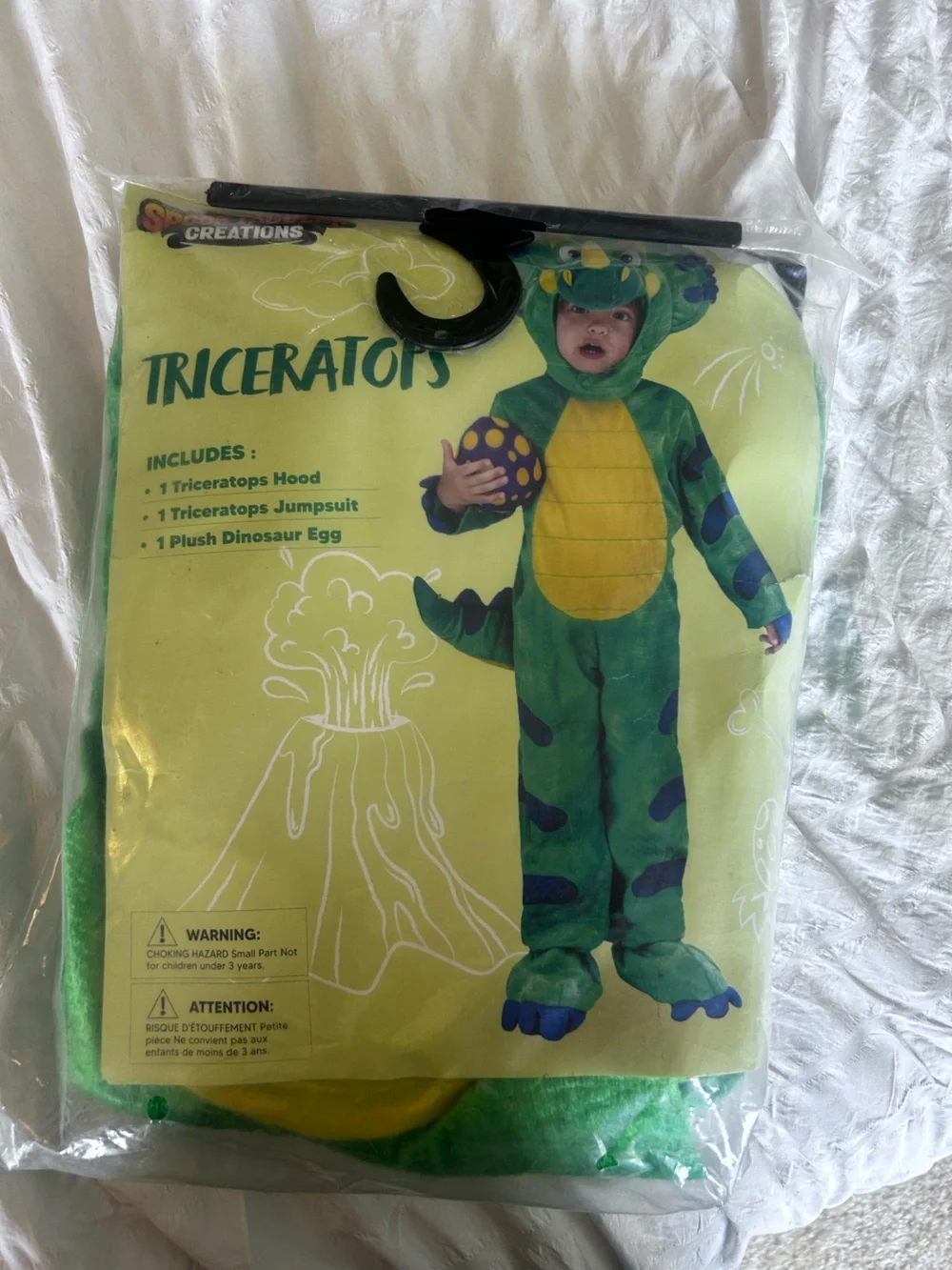 NWOT Spooktacular Creations Toddler Triceratops Dinosaur Halloween Costume 3T